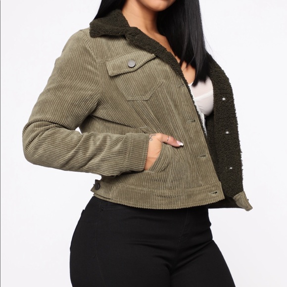 Fashion Nova Jackets & Coats Olive Green Corduroy Jacket Poshmark